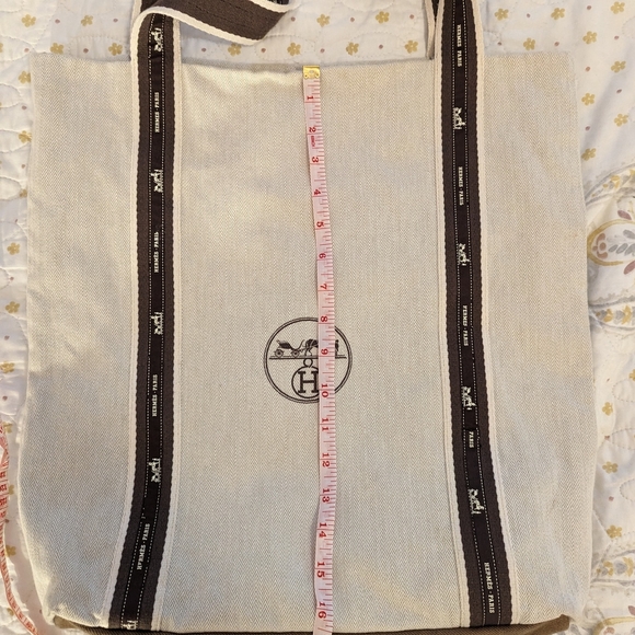 Handmade bag from Hermes dust bag and ribbons with cotton lining - Picture 3 of 14